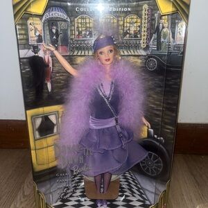 Barbie in Elegant Purple Dress with Feather Boa